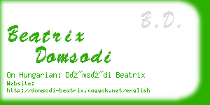beatrix domsodi business card